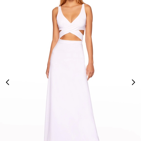 $275⬇️NWT Susana Monaco cutout midriff maxi tank dress flowy colorblock slip - Picture 5 of 7